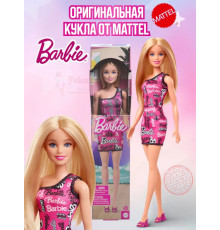 Кукла Барби Блондинка в брендированном платье HRH07