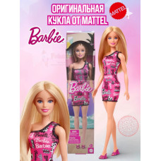 Кукла Барби Блондинка в брендированном платье HRH07