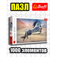 Пазлы для детей и взрослого 1000 элементов Могучая лошадь