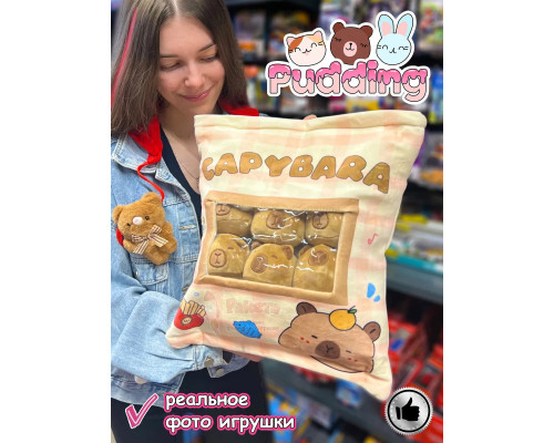 Мягкая игрушка подушка Pudding Пудинг Капибара 6 шт