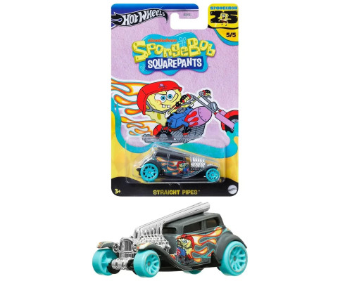 Машинка Хот Вилс Spongebob Straigcht Pipes GDG83 HRV56