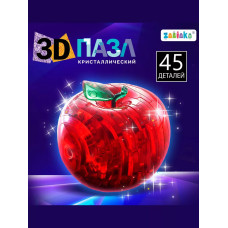 Пазл 3D кристаллический Яблоко, 45 деталей, цвет зеленый