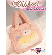 Сумка плюшевая пушистая сумочка игрушка кот для девочки