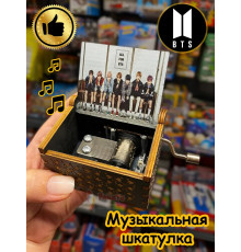 Музыкальная шкатулка детская BTS Kpop БТС Кпоп деревянная