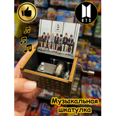 Музыкальная шкатулка детская BTS Kpop БТС Кпоп деревянная
