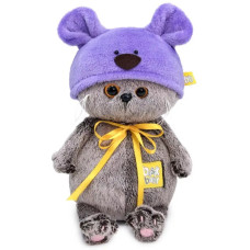 Мягкая игрушка Кот Басик в фиолетовой шапке BB-100