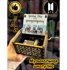 Музыкальная шкатулка детская BTS Kpop БТС Кпоп деревянная