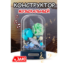 Конструктор 3Д Музыкальная шкатулка 3D Цветы Букет в колбе