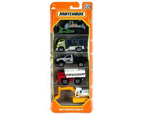 Набор машинок Matchbox 5 шт MBX Construction 3 C1817