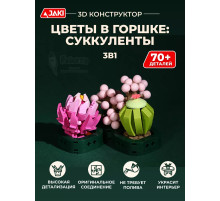 3Д конструктор Цветы в горшке: суккуленты