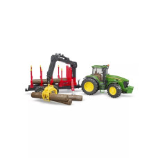 Трактор John Deere c прицепом с манипулятором Bruder 03054