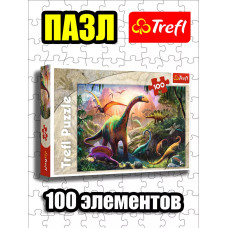 Пазлы для детей 4 5 6 лет 100 элементов Мир динозавров