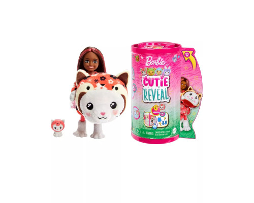 Кукла Барби Cutie Reveal Mini Котик-красная панда HRK28