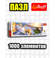 Пазлы для детей и взрослого 1000 элементов Закат в Греции