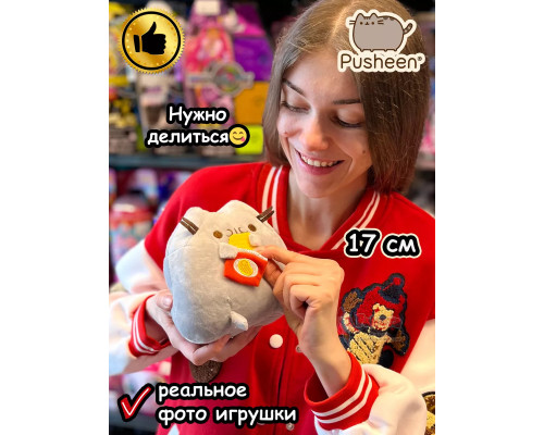 Мягкая игрушка Пушин Кот Кэт плюшевый котик с чипсами