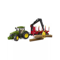 Трактор John Deere 7R 350 с прицепом/бревнами 03154