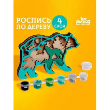 Роспись по дереву Медведь Лесная мастерская