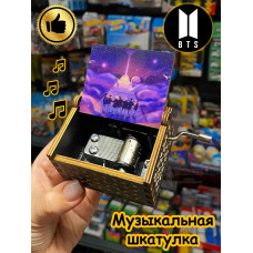 Музыкальная шкатулка детская BTS Kpop БТС Кпоп деревянная