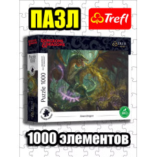 Пазлы для детей и взрослого 1000 элементов Зеленый дракон
