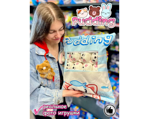 Мягкая игрушка подушка Pudding Пудинг 8 котиков пушин