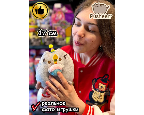 Мягкая игрушка Пушин Кот Кэт плюшевый котик с тортиком