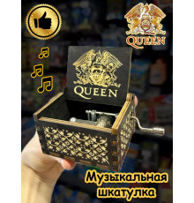 Музыкальная шкатулка группа Квин Queen деревянная