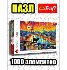 Пазлы для детей и взрослого 1000 элементов Кот в Париже