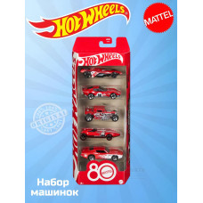 Набор из 5 машинок Хот Вилс 80-летие Mattel JGK08