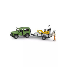 Внедорожник Land Rover Defender с прицепом и экскаватором