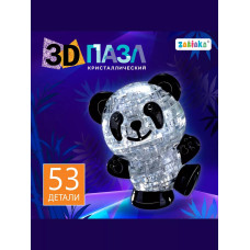 Пазл 3D кристаллический Панда, 53 деталей, цвет бело-красный