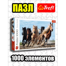Пазлы для детей и взрослого 1000 элементов Скачущие лошади