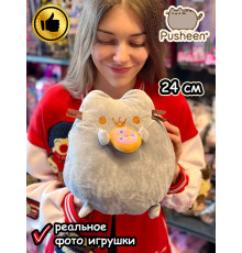 Мягкая игрушка Пушин Кот с пончиком Кэт плюшевый котик