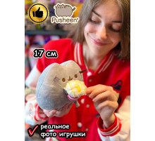 Мягкая игрушка Пушин Кот Кэт плюшевый котик с попкорном